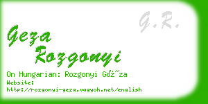 geza rozgonyi business card